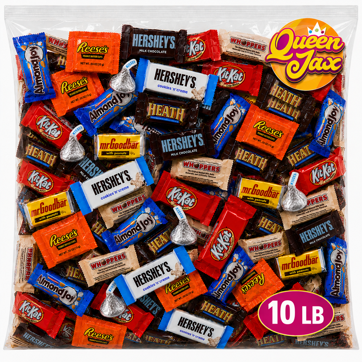 Assorted Chocolate Candy Variety Pack - 10 Lb Bulk  Chocolate Mix -Hershey Chocolate - Individually Wrapped Chocolate (Candy selection may vary from picture)