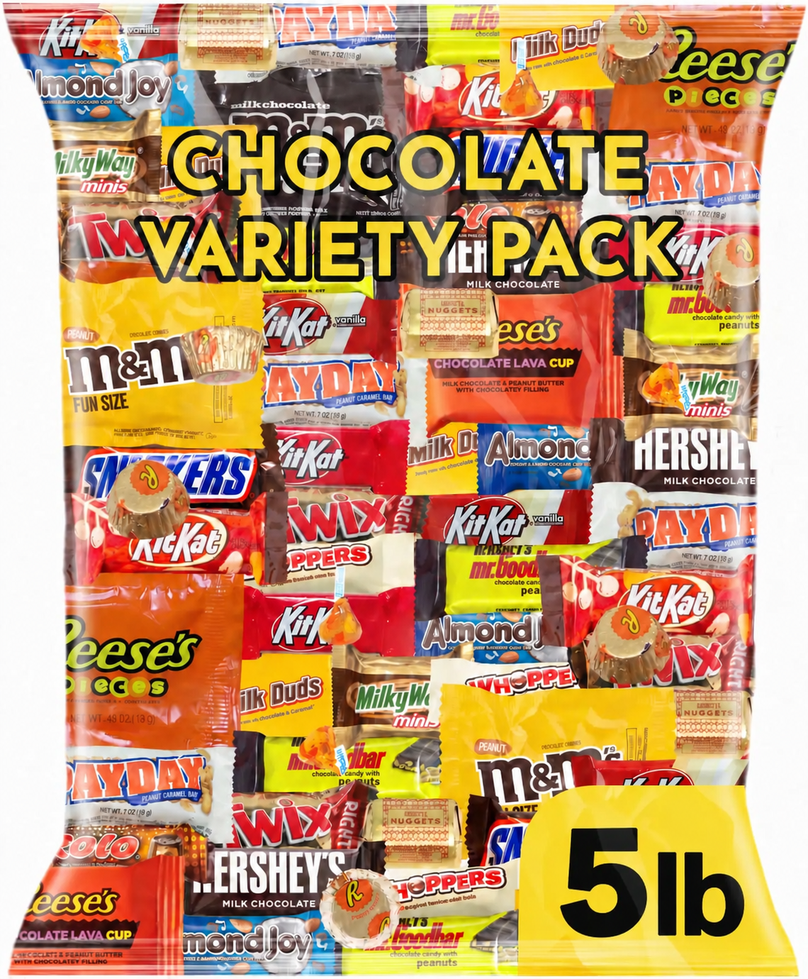 Assorted Chocolate Candy Variety Pack 5 lb– Bulk Individually Wrapped ...
