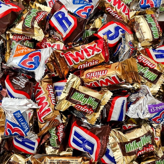 Assorted Chocolate Mini Bars - Milky Way, Twix, Snickers, 3 Musketeers - Halloween Variety Pack 3 Pounds