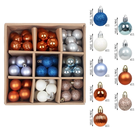 Assorted Christmas Ball Ornament Set with Storage Box, Shatterproof Xmas Tree Hanging Baubles in Glossy Matte Glitter Ribbed Finishes for Home Holiday Decor Christmas Ball Ornaments