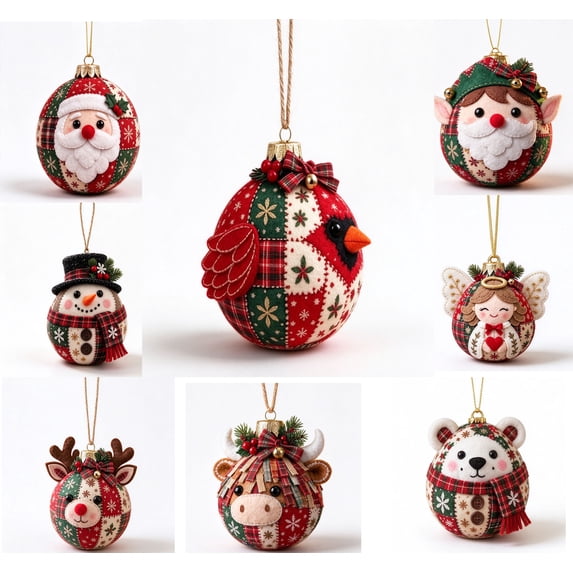 Assorted Christmas Ball Ornaments - Festive Designs for Holiday Decor, Durable Construction, Perfect for Tree, Wreath, and Garland Display