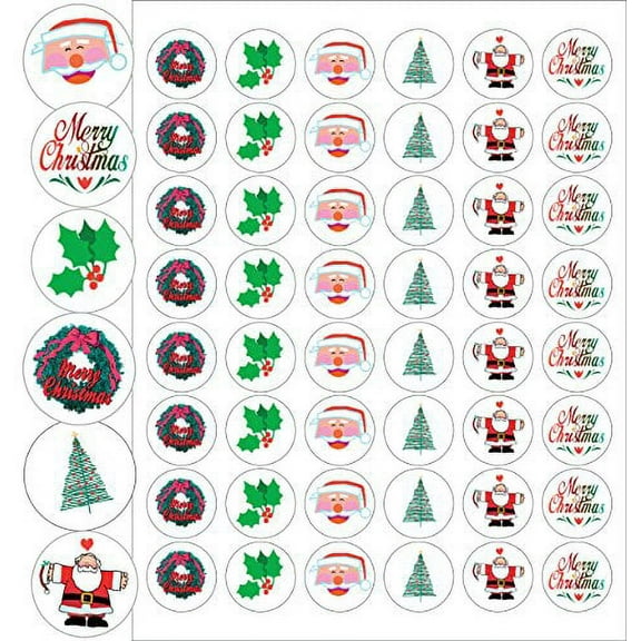 Assorted Christmas Envelope Seals - 1.2" Holiday Stickers - 144 Circle Stickers25184