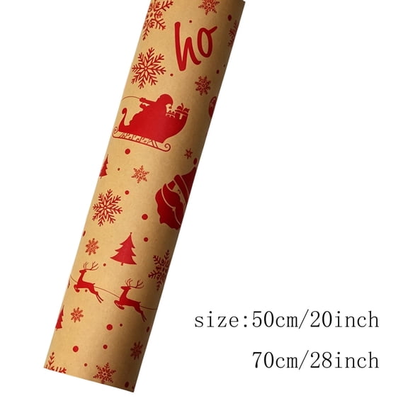 Assorted Christmas Kraft Wrapping Paper Vintage Holiday Gift Wrap 8 Sheets Snowflake Print Recyclable Thick Paper