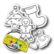 Assorted Christmas Ornament DIY Holiday Magnet Decal, 5 Pieces, Creative Artistic Gift Idea