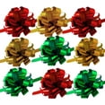 thumbnail image 1 of Assorted Christmas Pull Bows for Gifts - 8" Wide, Set of 9, Metallic Red, Green and Gold, Presents, Decoration, Wreath, Swag, Garland, 1 of 5