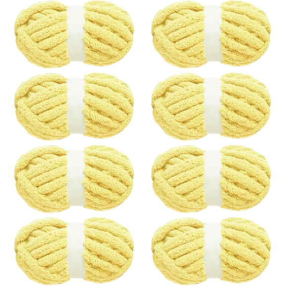 Assorted Chunky Yarn for Crocheting 8 Pack,Fluffy Jumbo Chenille Yarn,Soft Plush Yarn Bulky,Giant Thick Fuzzy Yarn for Hand or Arm Knitting(27yds,8 oz Each Skein)
