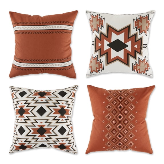 Assorted Clay Aztec Print Pillow Cover (Set of 4)