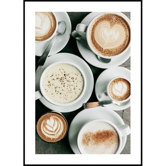 Assorted Coffee Cups Poster Wall Art, Modern Wall Decor For Living Room Bedroom, 8x12 UNFRAMED