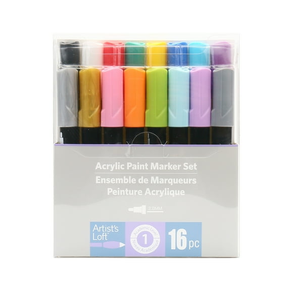 Assorted Color Acrylic Paint Marker Set by Artist's Loft - 16 Markers