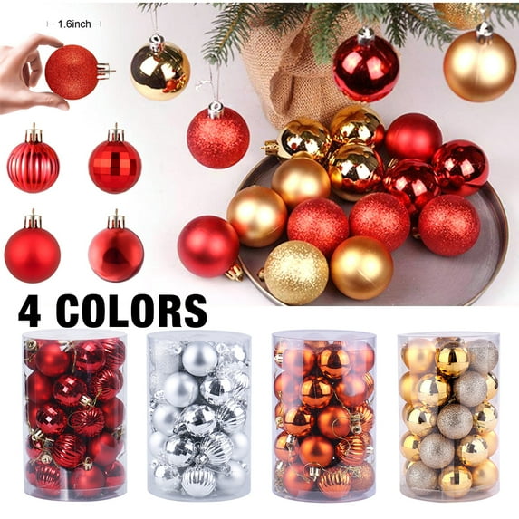 Assorted Color Christmas Balls Christmas Tree Ornaments Balls xmas decorations Hanging Tree Pendants New Year 2022 Gift -34Pcs