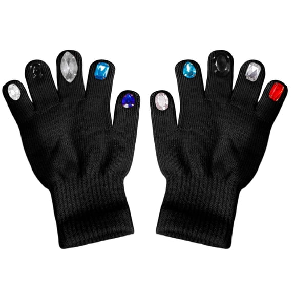 Assorted Color Crystal Ornament Winter Knit Gloves | Full Finger Warm Crochet Mittens for Women & Girls | Acrylic with Dazzling Glass Beads