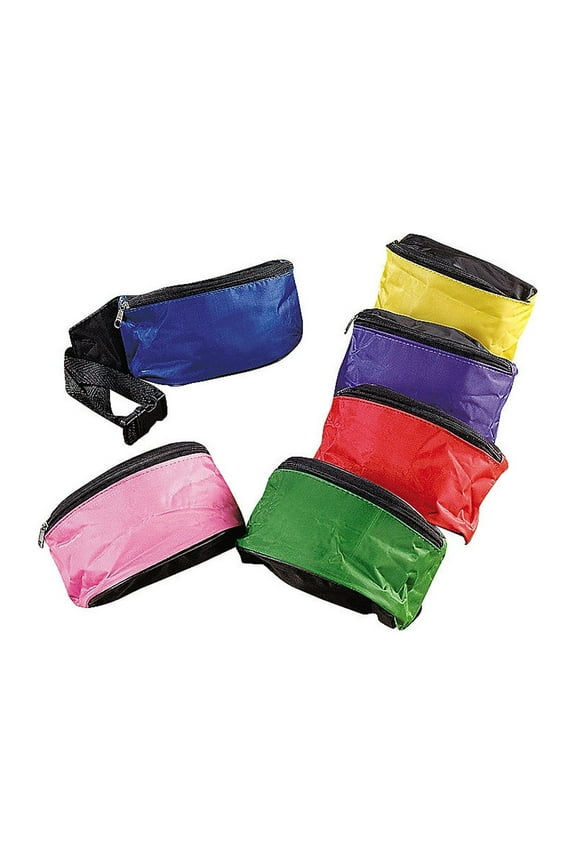 Assorted Color Fanny Packs - Party Favors - 12 Pieces