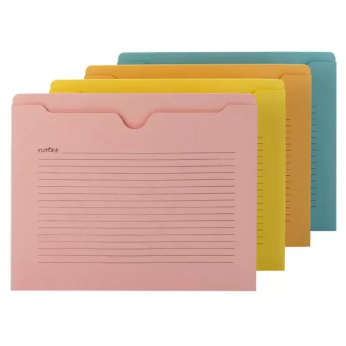 Assorted Color File Jackets 12 Pack Sturdy Letter Size Organizers With ...