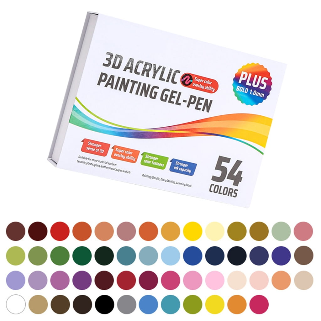 Assorted Color Gel Pen 36/54 Color Multicolored Drawing Pen 1.0mm for Journaling