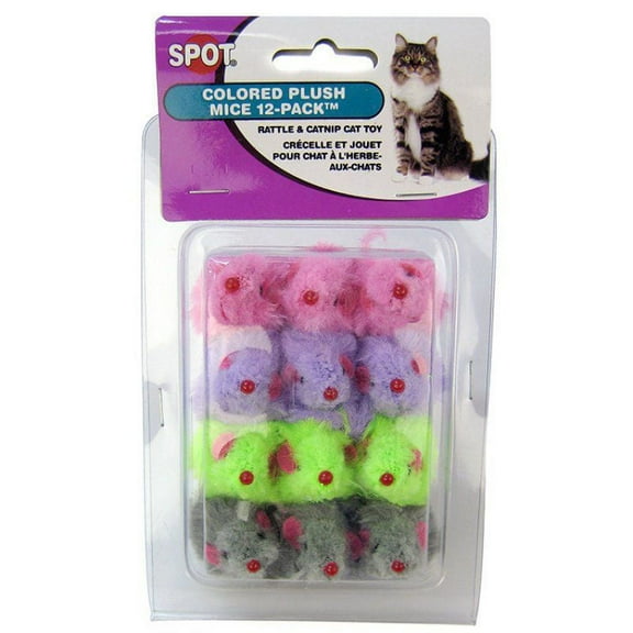 Spot Colored Fur Mice Cat Toys - DS