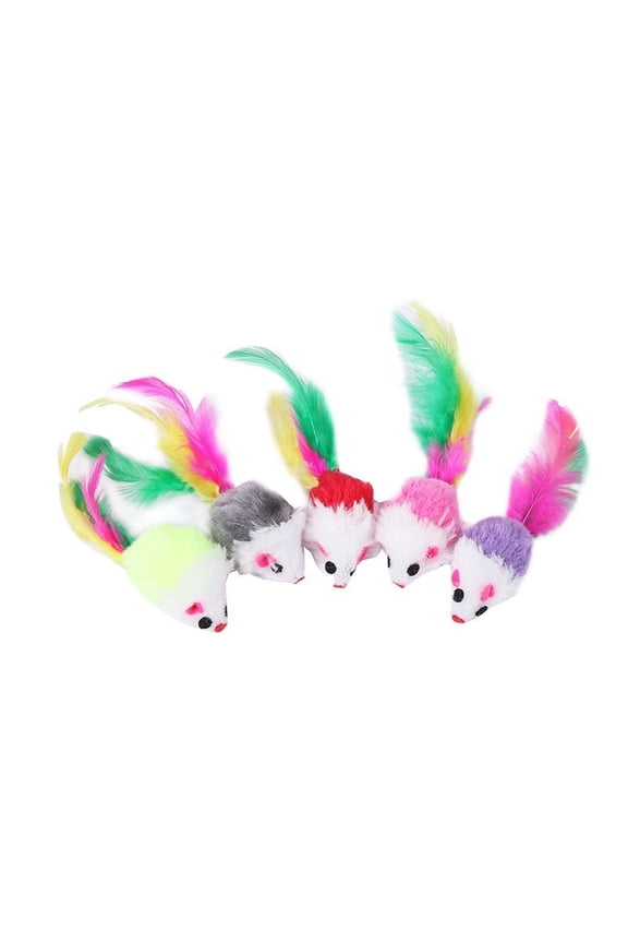 Assorted Color Plush Mouse Cat Toy, Realistic Moving Tail Design, Fun Self-Entertainment Toy for Kittens, Random Color Selection