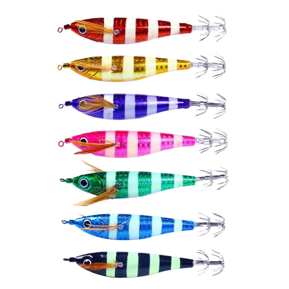 Assorted Color Round Belly Fishing Baits 3D Artificial Fishing Squid Jig Lures with Shrimp Designs for Effective Fishing