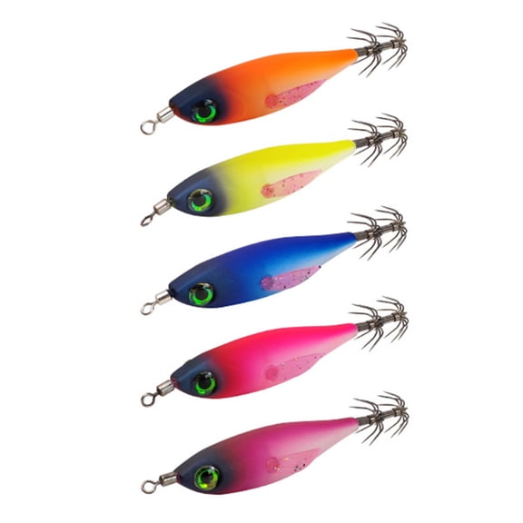 Assorted Color Round Belly Fishing Baits 3D Artificial Fishing Squid Jig Lures with Shrimp Designs for Effective Fishing