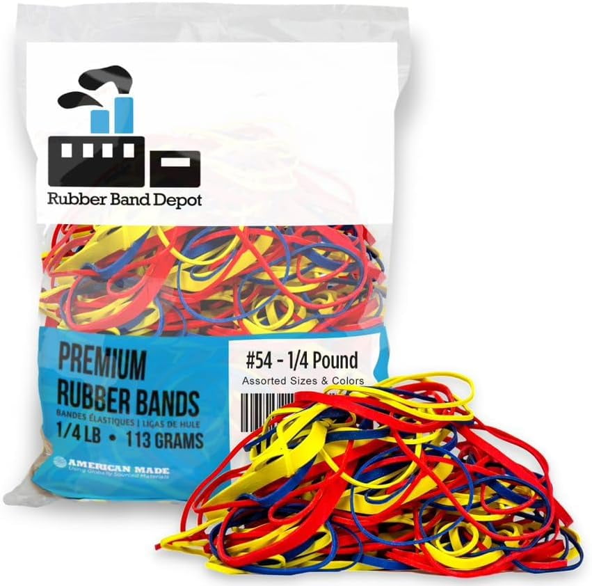 Assorted Color Rubber Bands, Yellow, Red & Blue Bands, Rubber Band