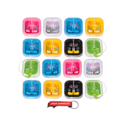 Assorted Color Wired Earbuds, 12 Count In-Ear Earphones with Individual Clear Cases, Bulk Party Favors, Goodie Bag Items, Stocking Stuffers with K-Tech USA Keychain