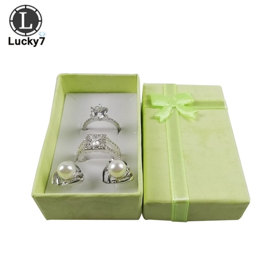 Assorted Colors 12pcs/Lot Jewelry Sets Display Box For Necklace Earrings Ring 5*8*2.5cm Packaging Shadow Box Jewelry Organizer Green
