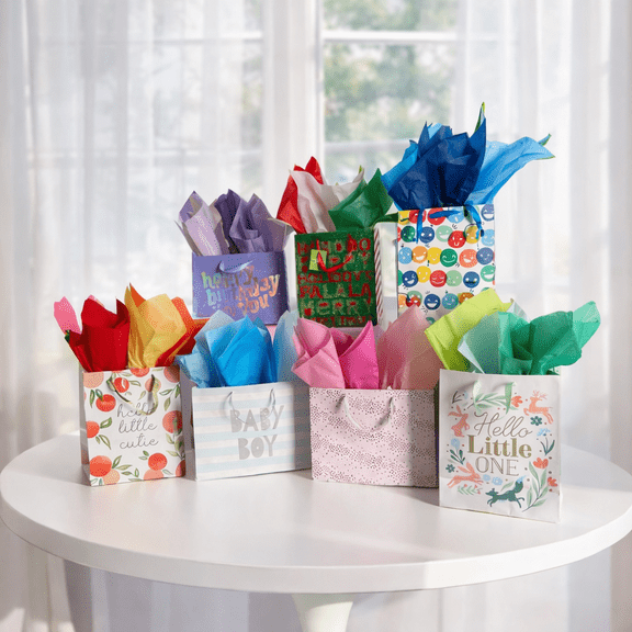 Assorted Colors Gift Tissue Paper Set, 240 Sheets For for Christmas, Birthdays, Holidays, and All Occasions, Valentine, DIY Easter