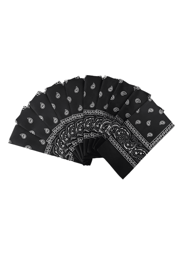 Assorted Colors Paisley Cowboy Bandanas 100% Cotton 12 Pack Fine Bandanas 22 Inch Thick Cotton Kerchiefs For Men Women