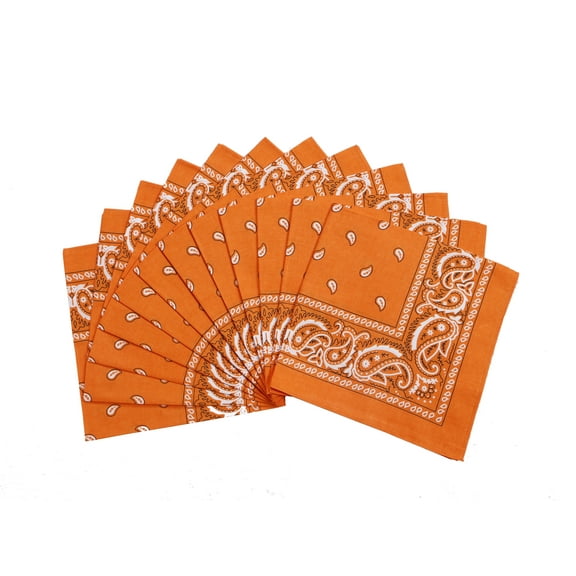 Assorted Colors Paisley Cowboy Bandanas 100% Cotton 12 Pack Fine Bandanas 22 Inch Thick Cotton Kerchiefs For Men Women