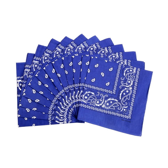 Assorted Colors Paisley Cowboy Bandanas 100% Cotton 12 Pack Fine Bandanas 22 Inch Thick Cotton Kerchiefs For Men Women