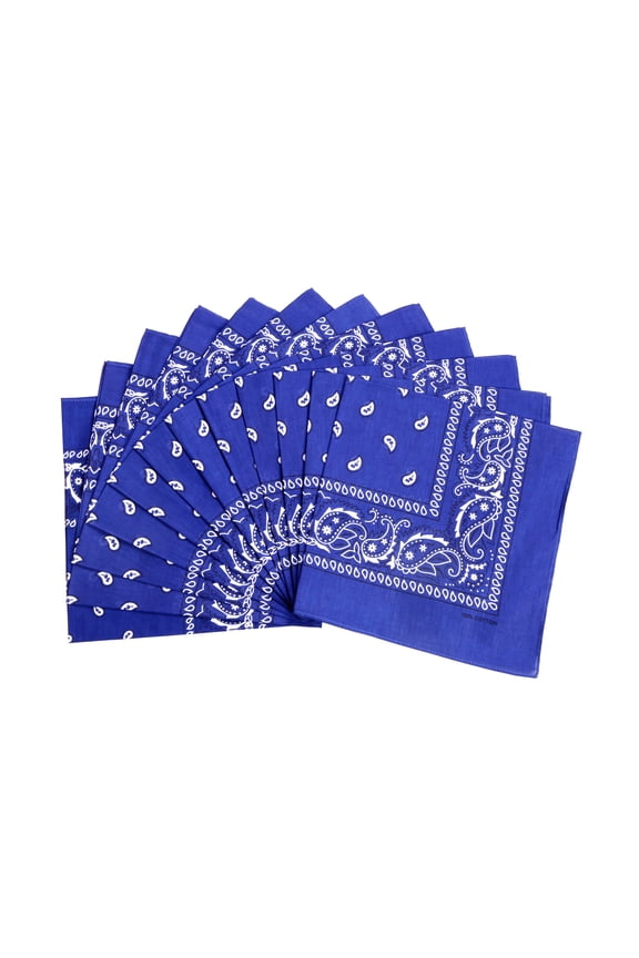 Assorted Colors Paisley Cowboy Bandanas 100% Cotton 12 Pack Fine Bandanas 22 Inch Thick Cotton Kerchiefs For Men Women
