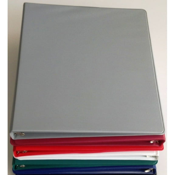 Assorted Colors of Vinyl 3-Ring Binders, 1/2-Inch, for 8.5" x 11" Sheets, with Inside Pockets, 6-PACK