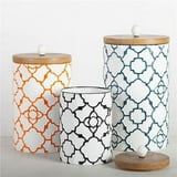 Assorted Colors with Geometric Patterns & Wooden Lids Canister Set ...