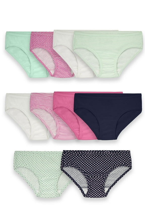 Assorted Cotton Hipster Underwear, 10 Pack (Little Girls & Big Girls)