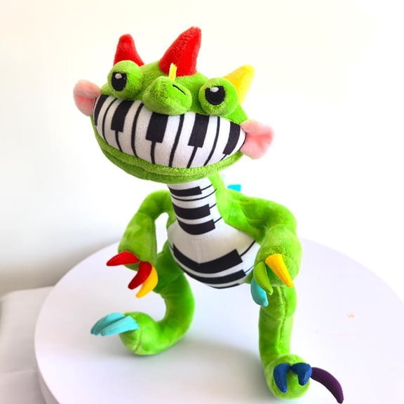 Assorted Cute & Spooky Stuffed Plush Figures Rainbow String Two-Headed Monster Piano Print Dinosaur Pink Bow Bunny Alien TV Robot Square Bone Bow Flower Jester Fruit Animal Insect Clock Head Spider S