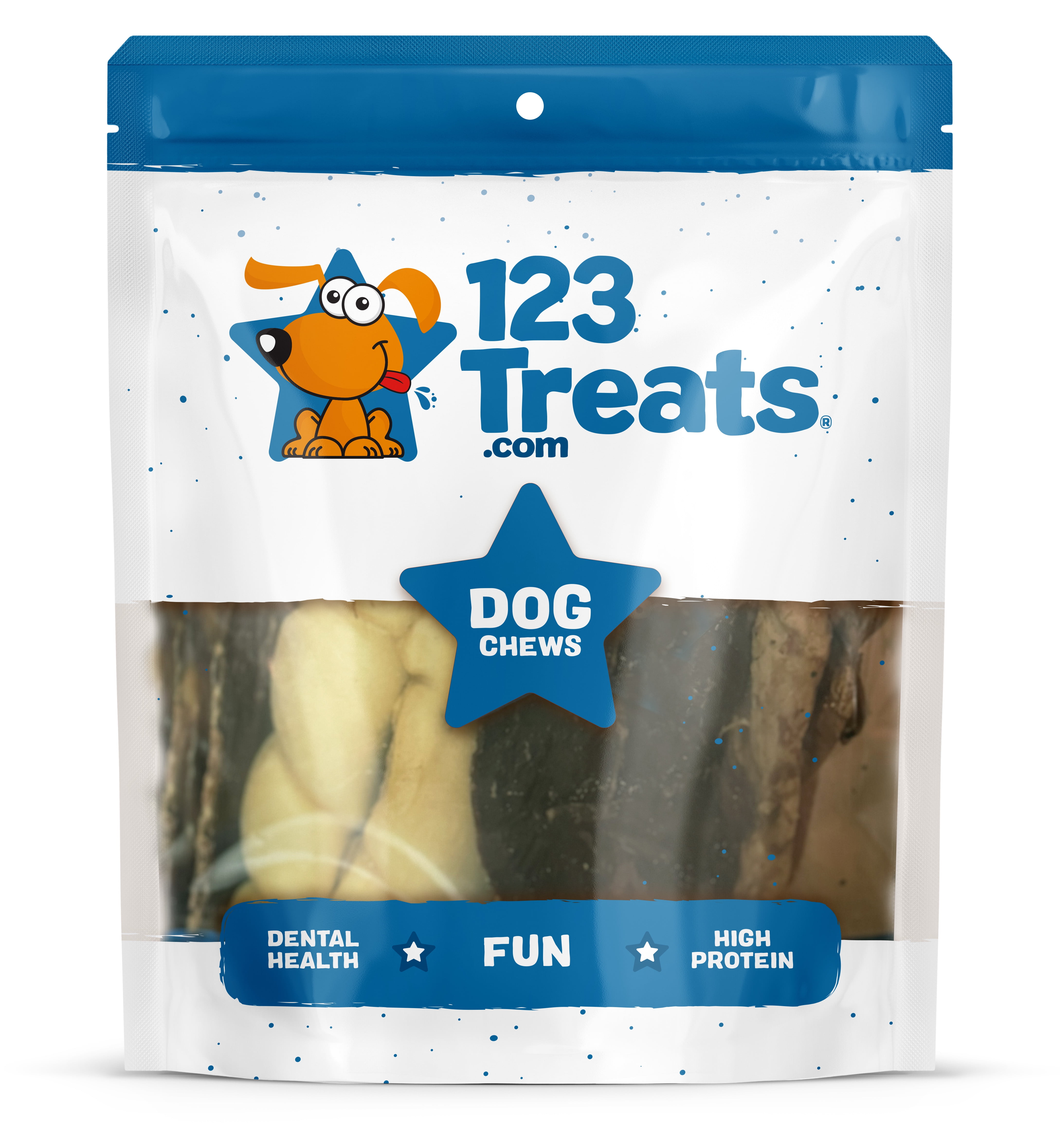 Assorted Dog Chews for Dog (2 Pounds) 100% Natural Lamb, Beef, Rawhide, Pork and Chicken Jerky Chews - for Dogs by 123 Treats