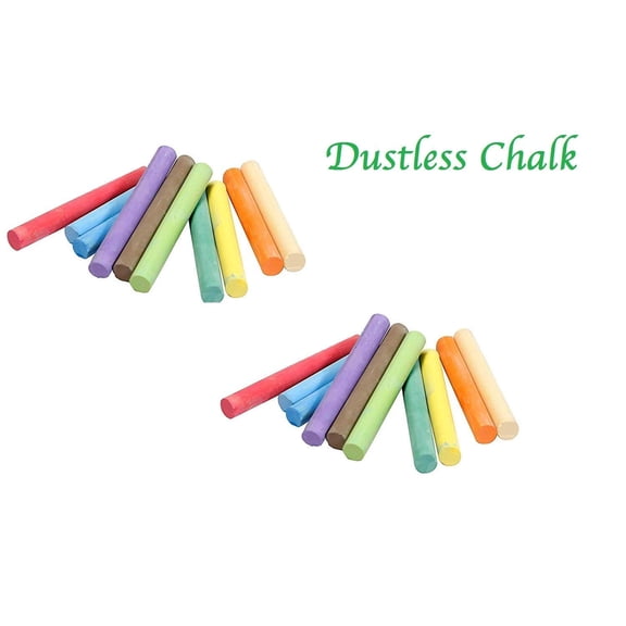 Assorted Dustless Chalks | Traditional Round Shape | Pack Of 10 + 100 Pcs Colourful Chalk