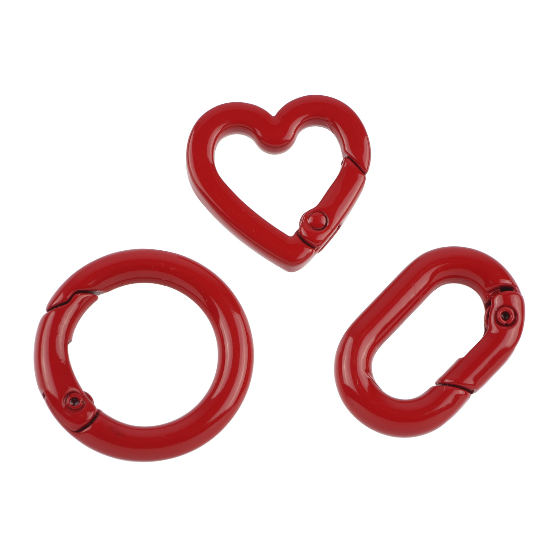 Bead Landing Assorted Enamel Hinged Closures - 6 Closures per Set (72 Total), Nickel-Free Zinc Alloy in Heart, Oval & Round Shapes for Jewelry Making, 12 Pack