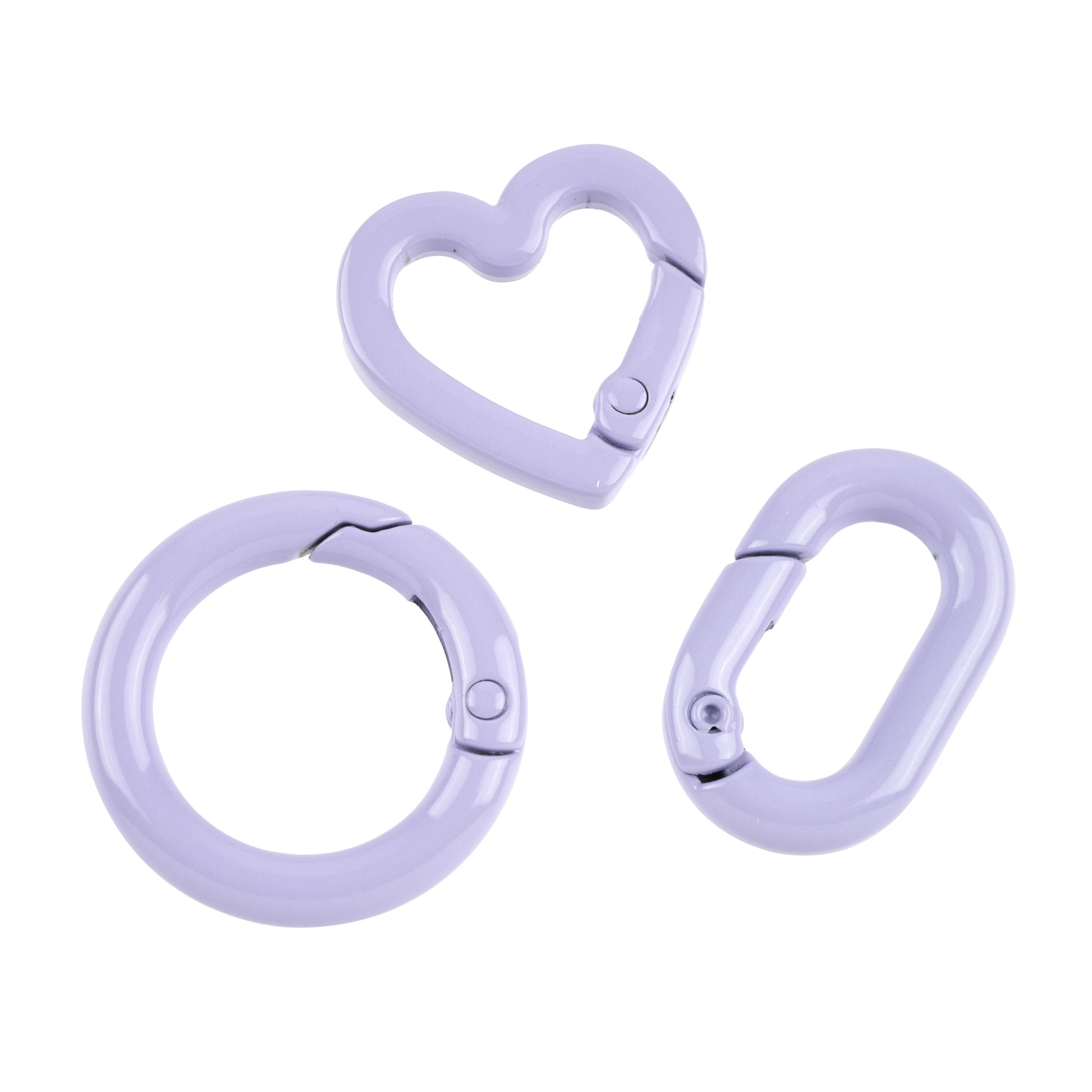 Bead Landing Assorted Enamel Hinged Closures - 6 Closures per Set (72 Total), Nickel-Free Zinc Alloy in Heart, Oval & Round Shapes for Jewelry Making, 12 Pack
