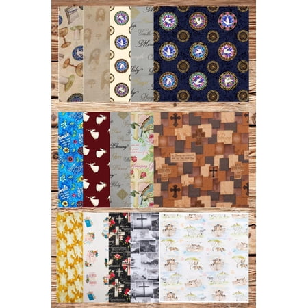 Assorted Faith Religious Fabric - 1 lb Scrap Bundle