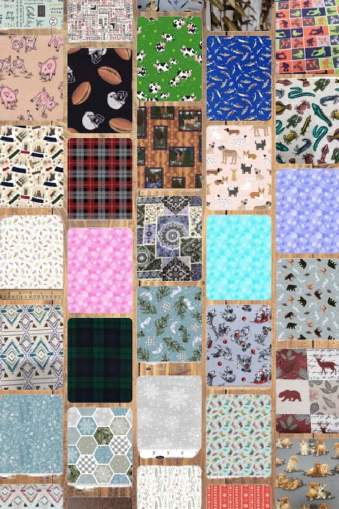 Assorted Flannel - 1/2 Yard Cuts - 10 Prints- Fabric Bundle
