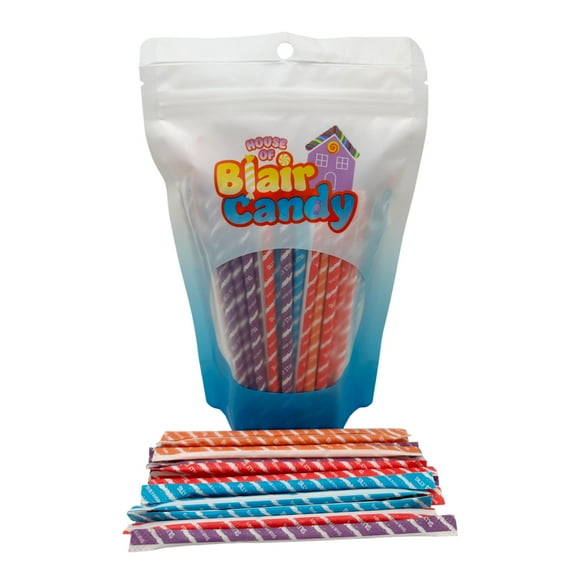 Assorted Flavors Silly Stix (100 ct.) - Sour Powdered Candy Straws - Grape, Orange, Cherry, Tropical Punch Powdered Candy