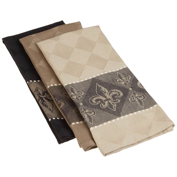 Assorted Fleur De Lis Jacquard Dishtowels (Set of 3)