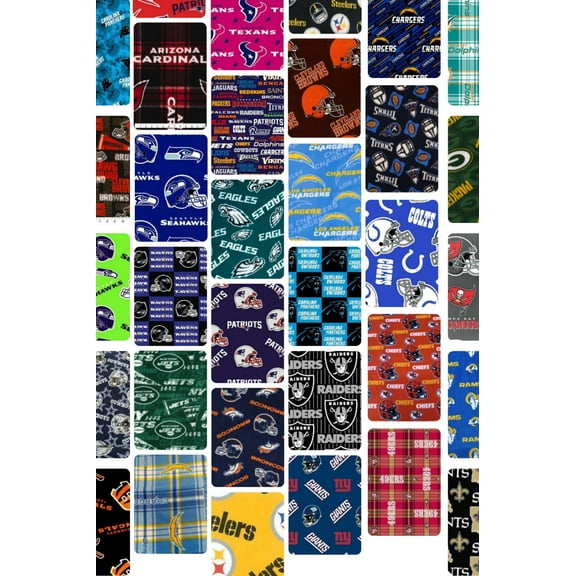 Assorted Football NFL Fleece Fabric - 3 lb Scrap Bundle