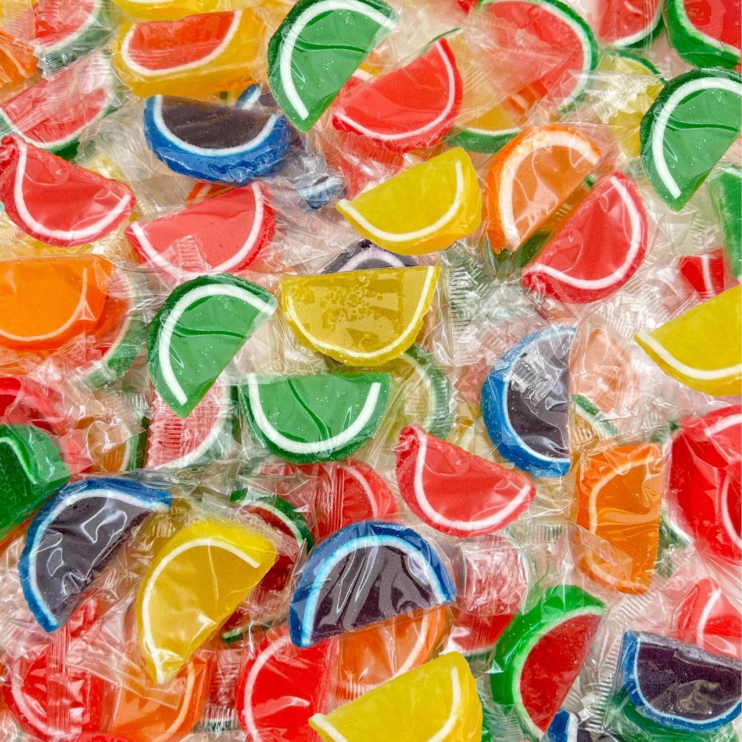Assorted Fruit Jelly Slices Candy, Individually Wrapped Old-Fashioned