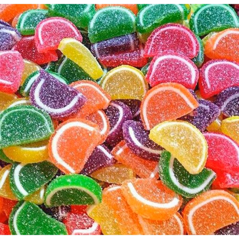 Assorted Fruit Slices Candy, Soft Chewy Sugar-Coated Jelly Candy, 8 oz