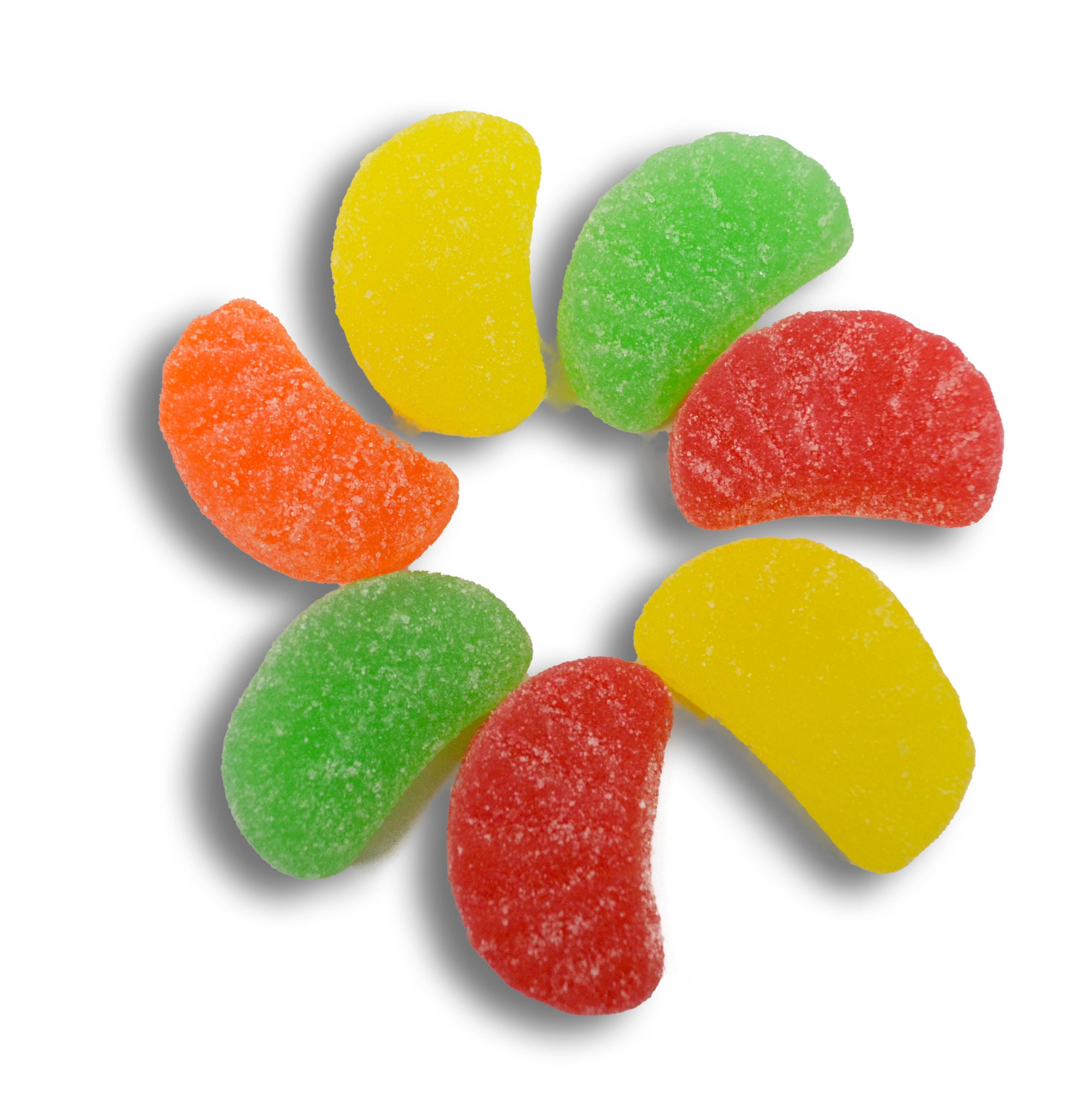 Assorted Fruit Slices Save on Product Fresh Fruit Slice Wedges Mixed Lemon,  Orange, Cherry, Lime Candy Delicious Sugar Coated Fruit Flavors Gummies