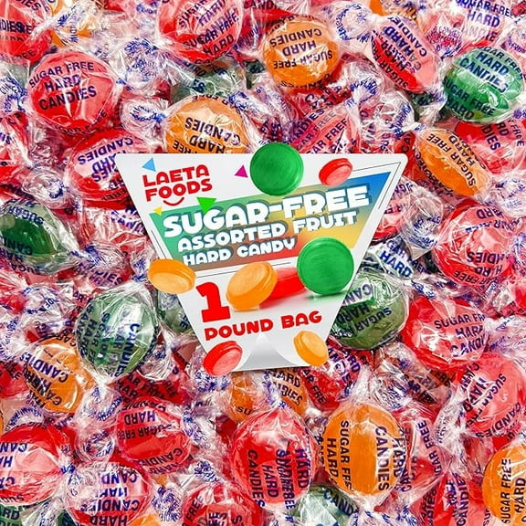 Assorted Fruit Sugar Free Hard Candy, Old Fashioned Candy (1 Pound Bag)