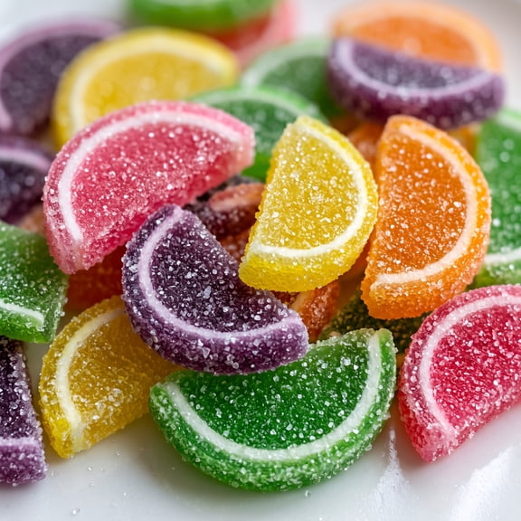 Assorted Fruity Jelly Candy, Soft Chewy Sugar Coated Fruit Candy, 8 oz