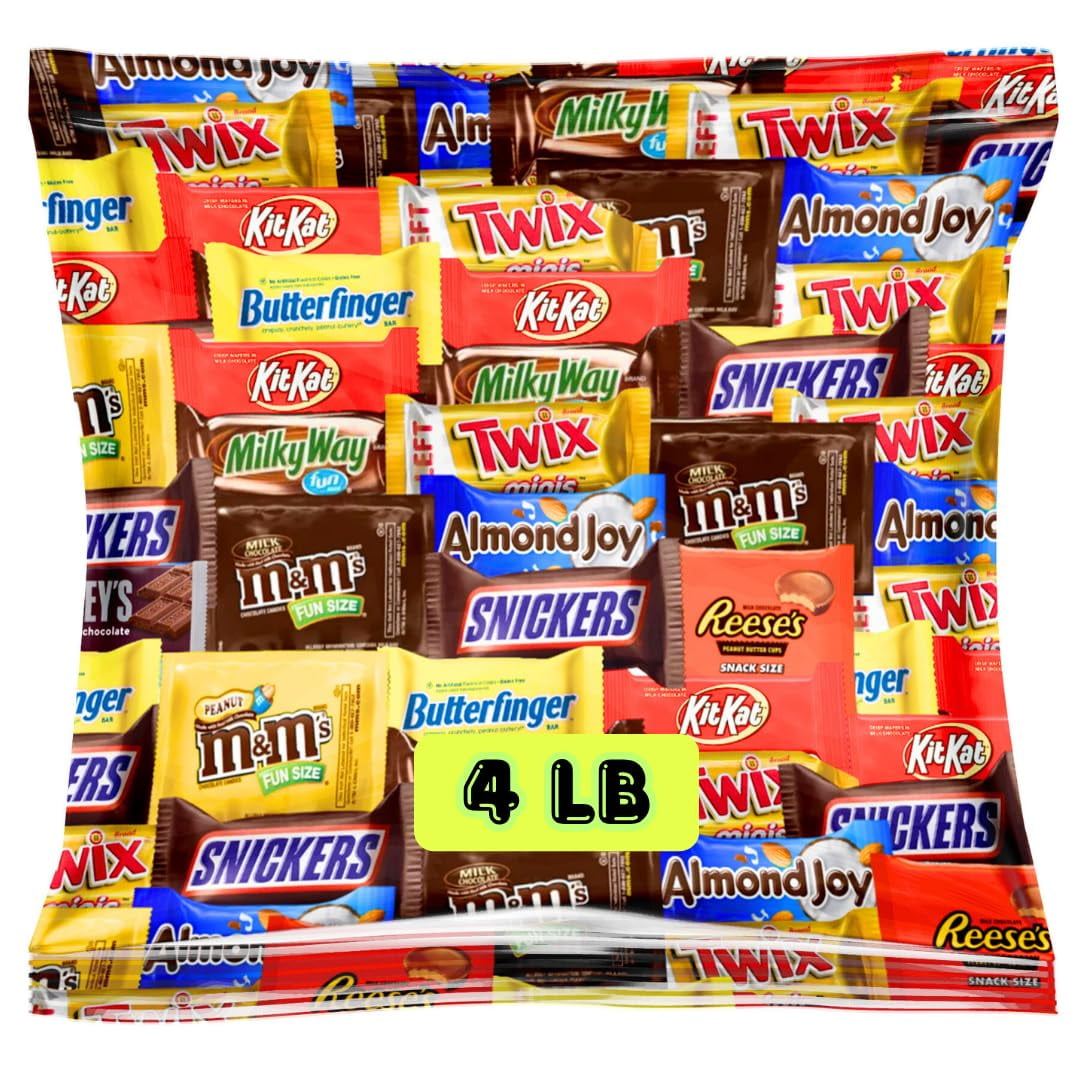 Assorted Fun-Size Chocolate Candy Mix MDA05&nbsp;- Bulk Variety Bag - Individually Wrapped Minis for Parties, Gift Baskets, Candy Buffets, Office Treats & Special Occasions (4 LB)