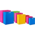 thumbnail image 1 of Assorted Gift Bags (8 Bags: 3 Small 6", 3 Medium 9", 2 Large 13") Solid Pink, Blue, Green, Yellow, Red, 1 of 4